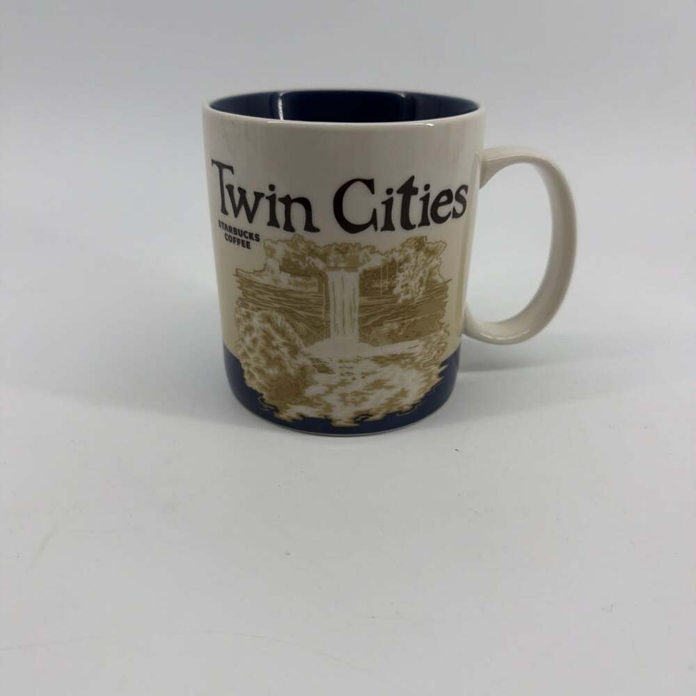 2012 Starbucks 16oz Twin Cities Blue Global Icon Collector Series Coffee Mug